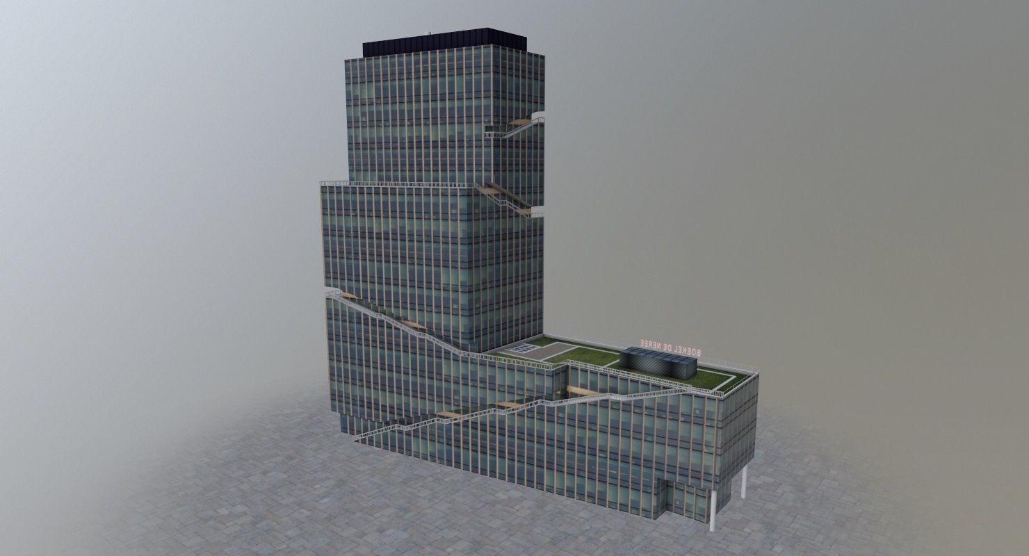 Amsterdam High Rise Pack Low-poly 3D model_36