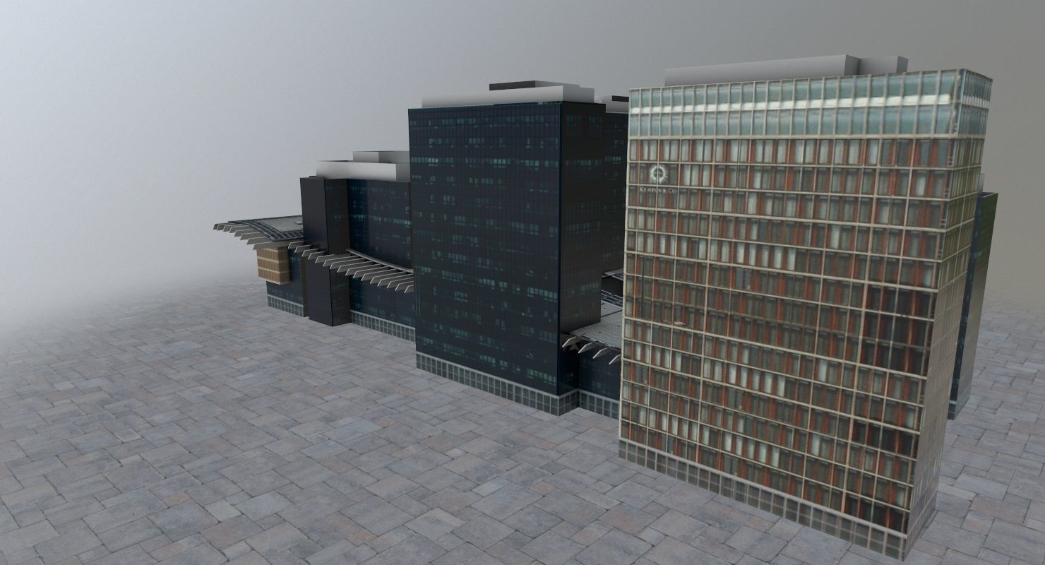 Amsterdam High Rise Pack Low-poly 3D model_37