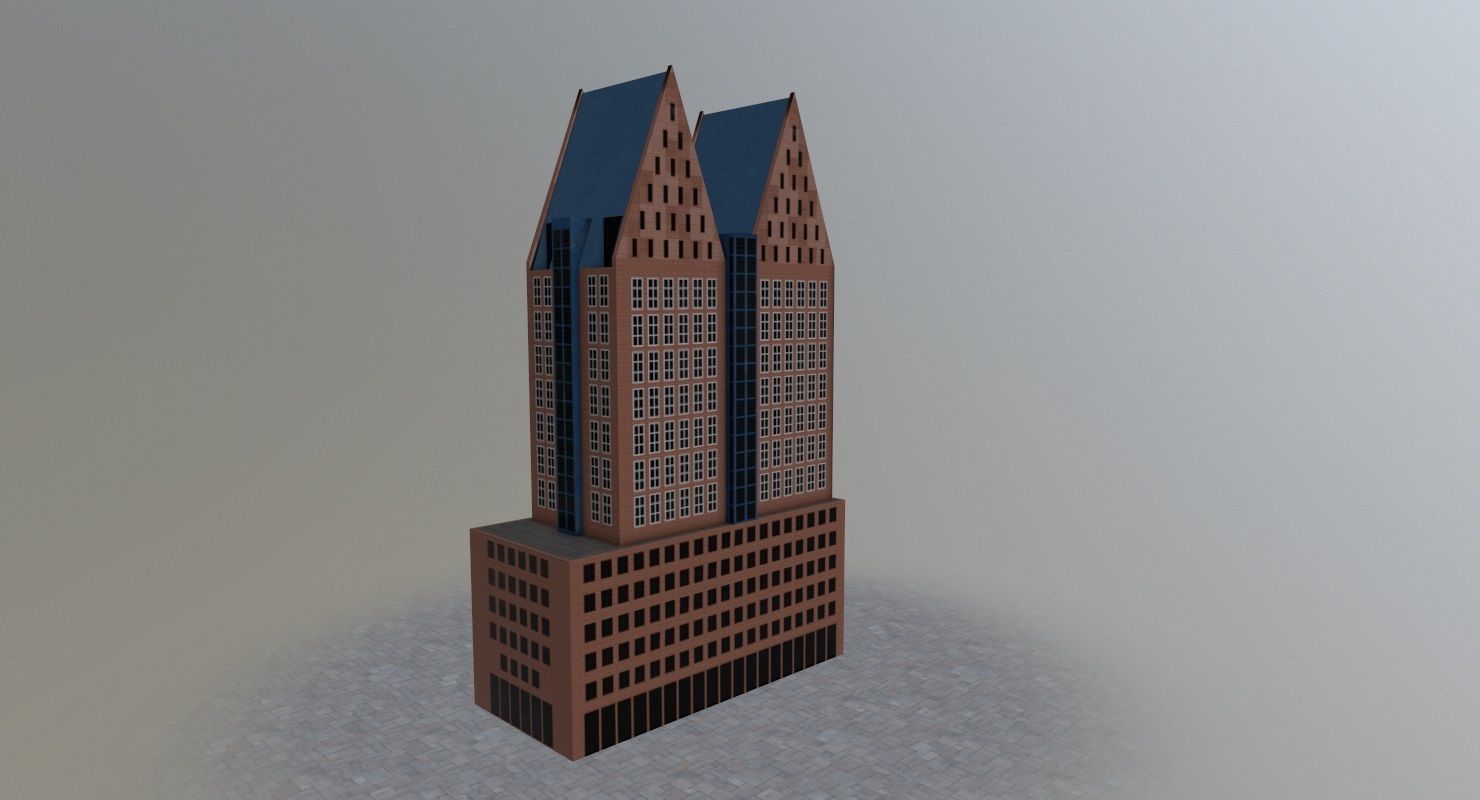 Amsterdam High Rise Pack Low-poly 3D model_44