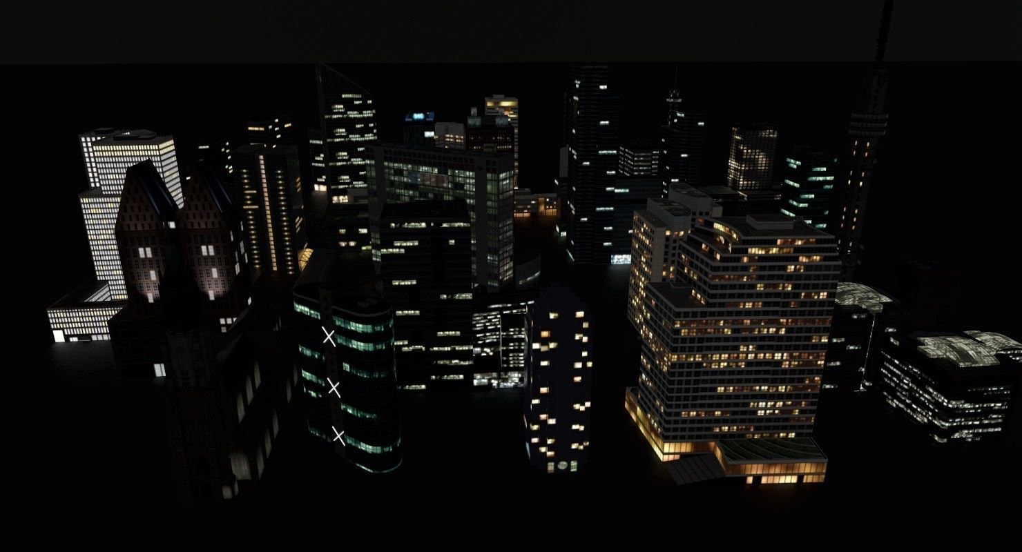 Amsterdam High Rise Pack Low-poly 3D model_1