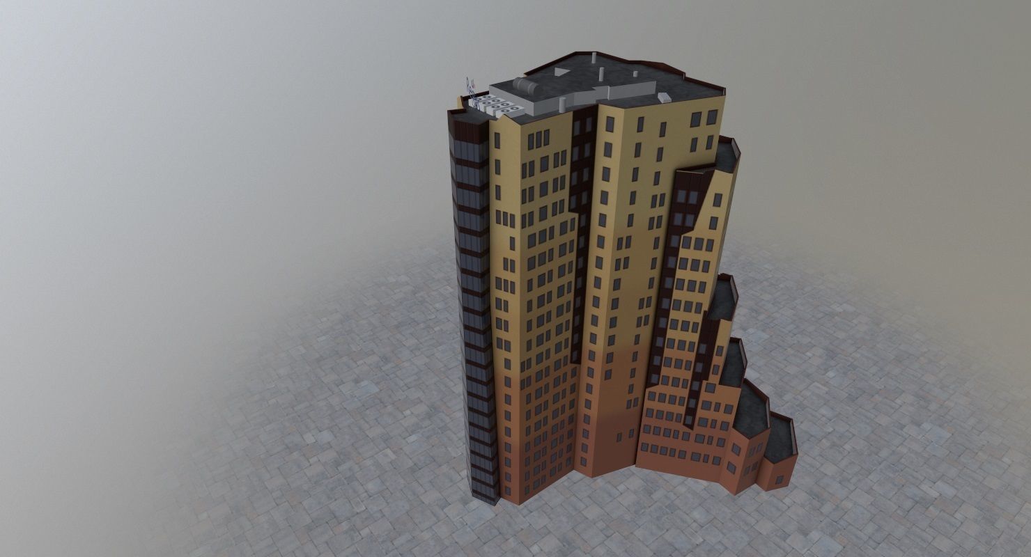 Amsterdam High Rise Pack Low-poly 3D model_33