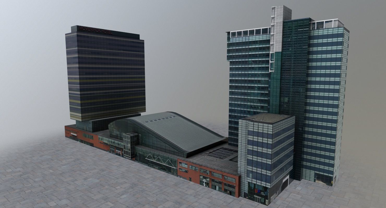 Amsterdam High Rise Pack Low-poly 3D model_30