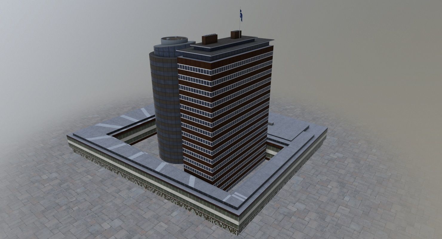 Amsterdam High Rise Pack Low-poly 3D model_25