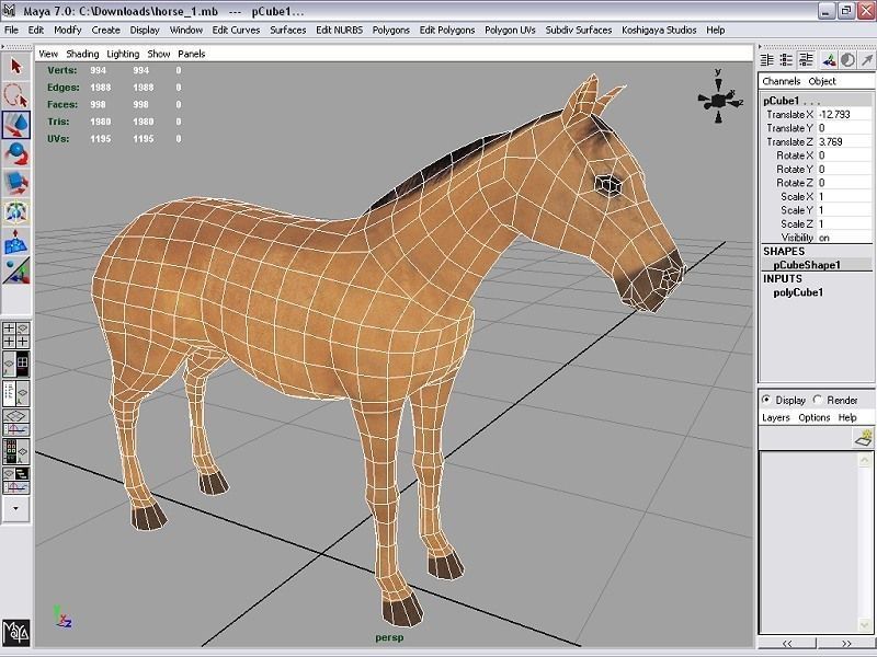 horse - Low-poly 3D model_4