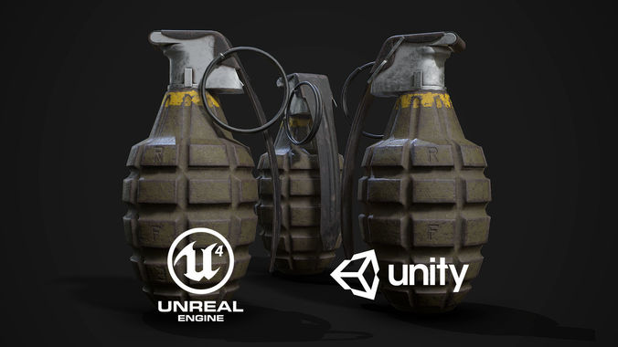 MK2 Hand Grenade Low-poly 3D model