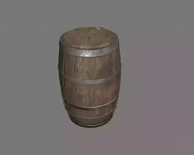 Low Poly Medeival Barrel Low-poly 3D model