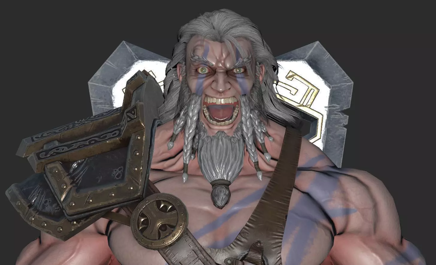 Barbarian warrior 3D model_0