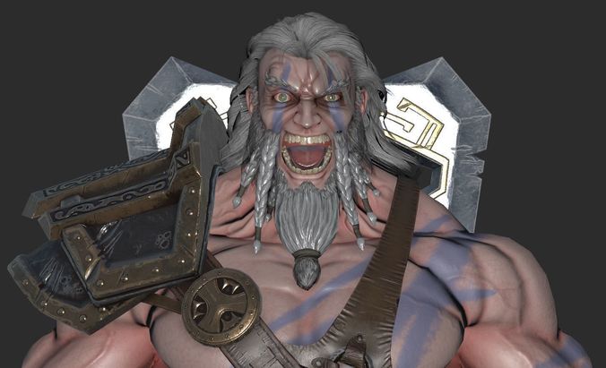 Barbarian warrior 3D model