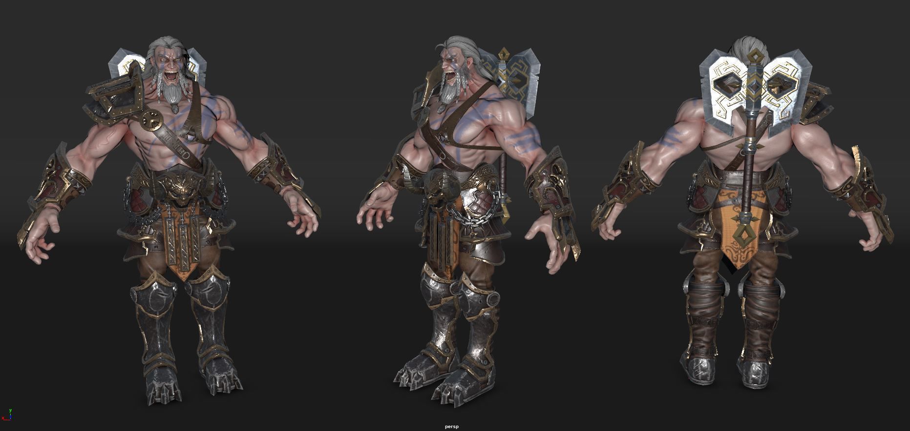 Barbarian warrior 3D model_6
