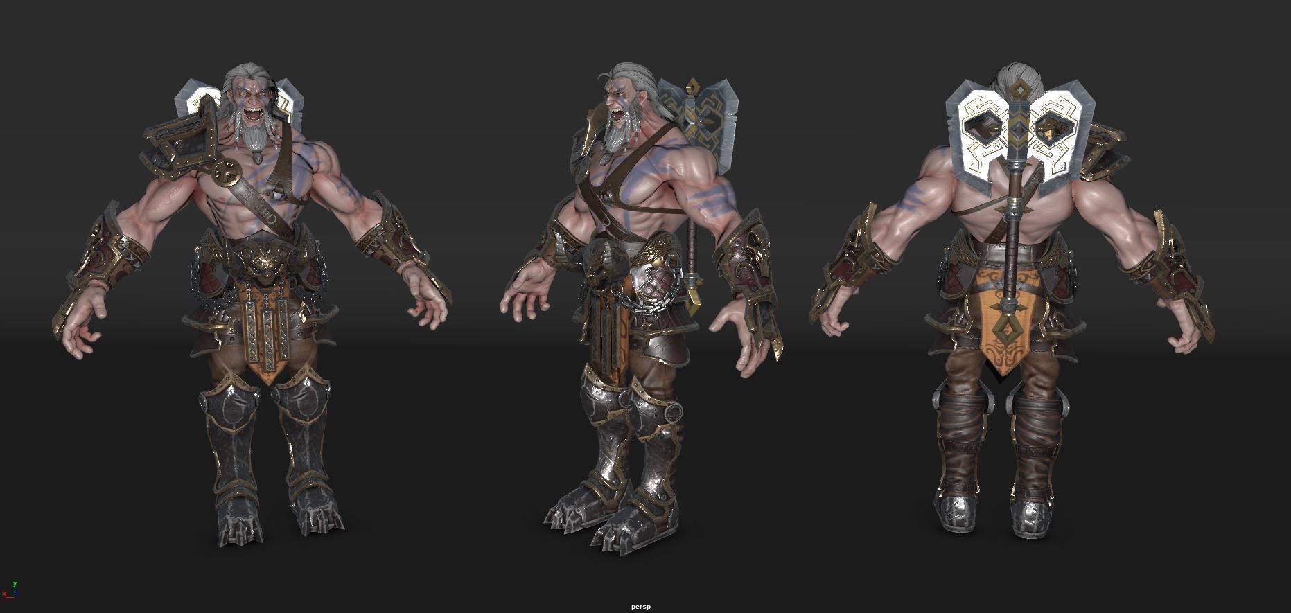 Barbarian warrior 3D model_12