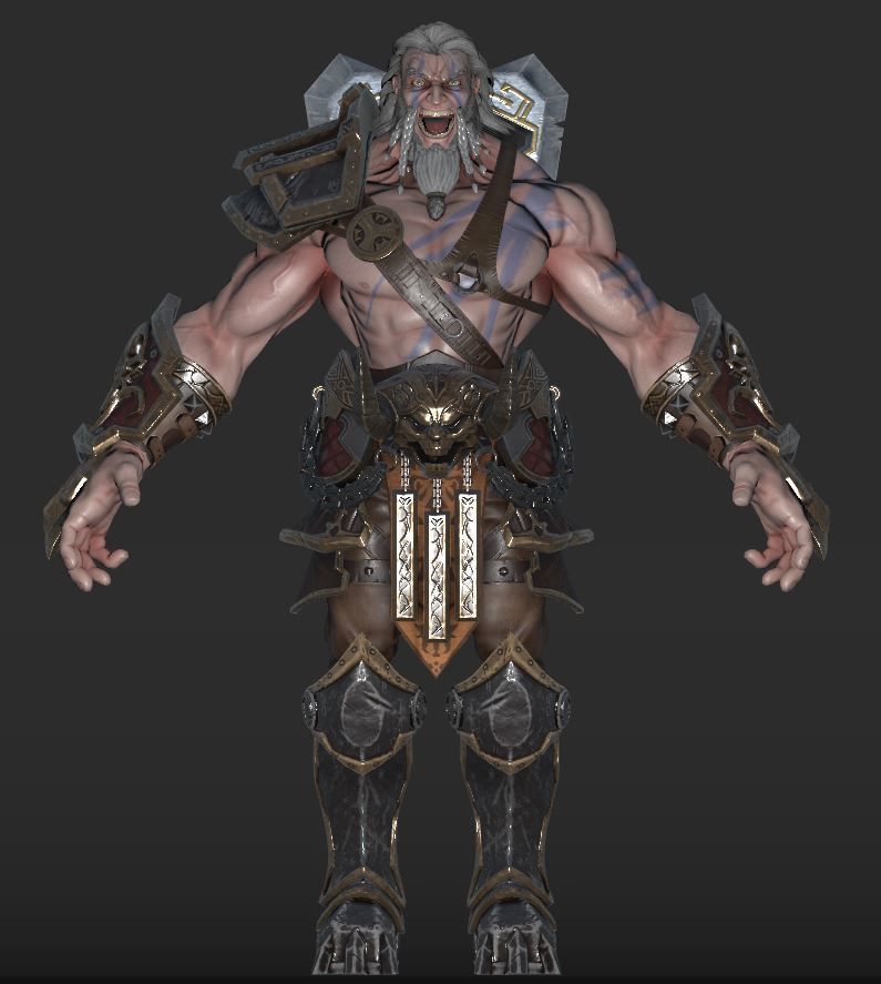 Barbarian warrior 3D model_1