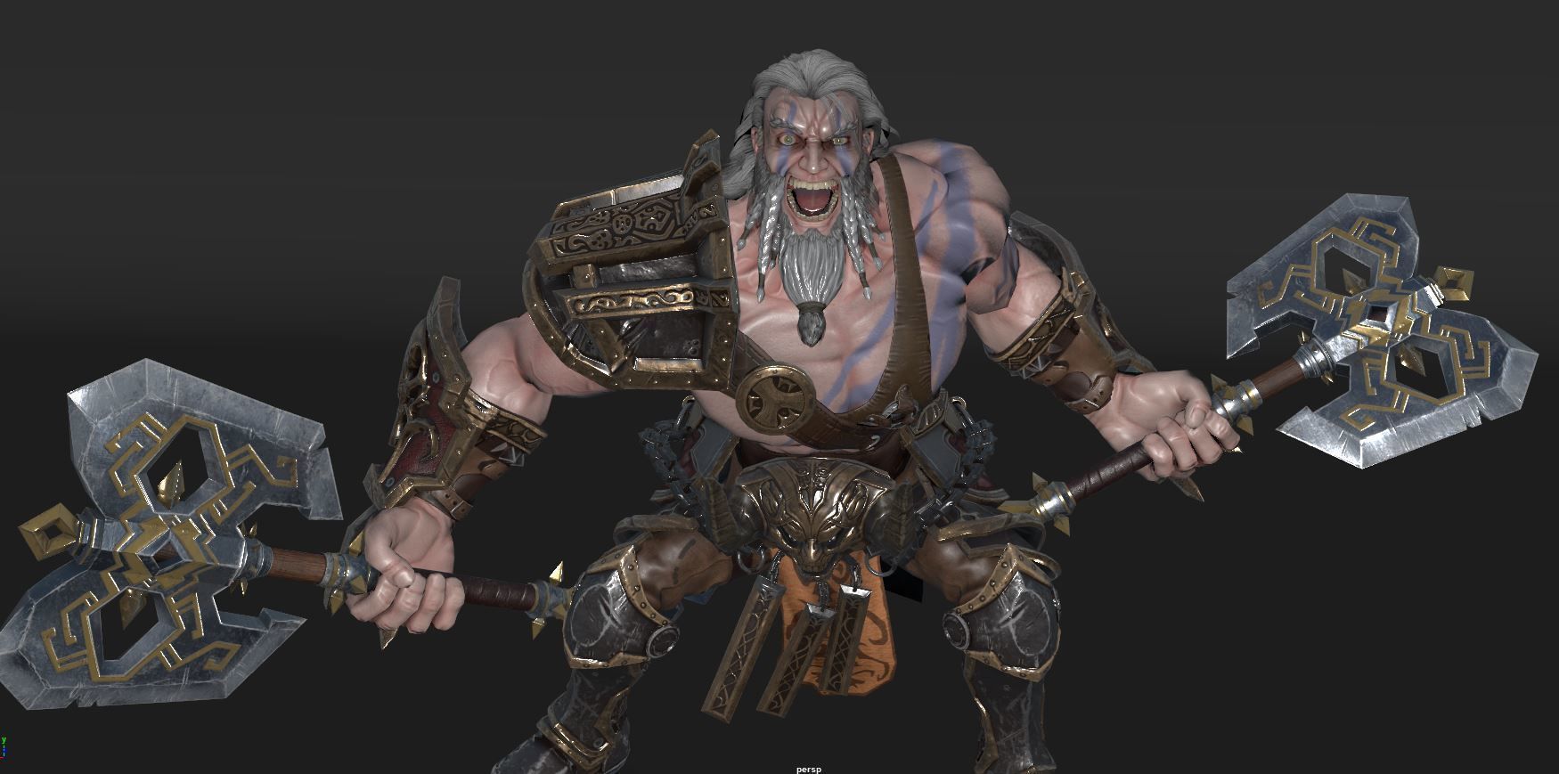 Barbarian warrior 3D model_14