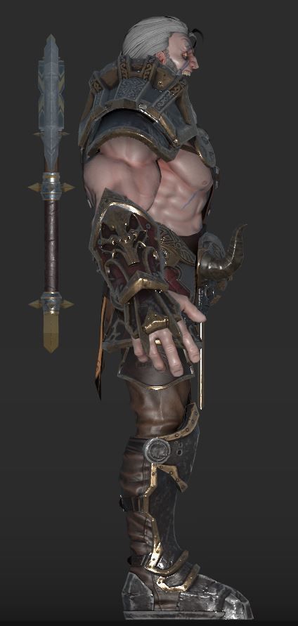 Barbarian warrior 3D model_3