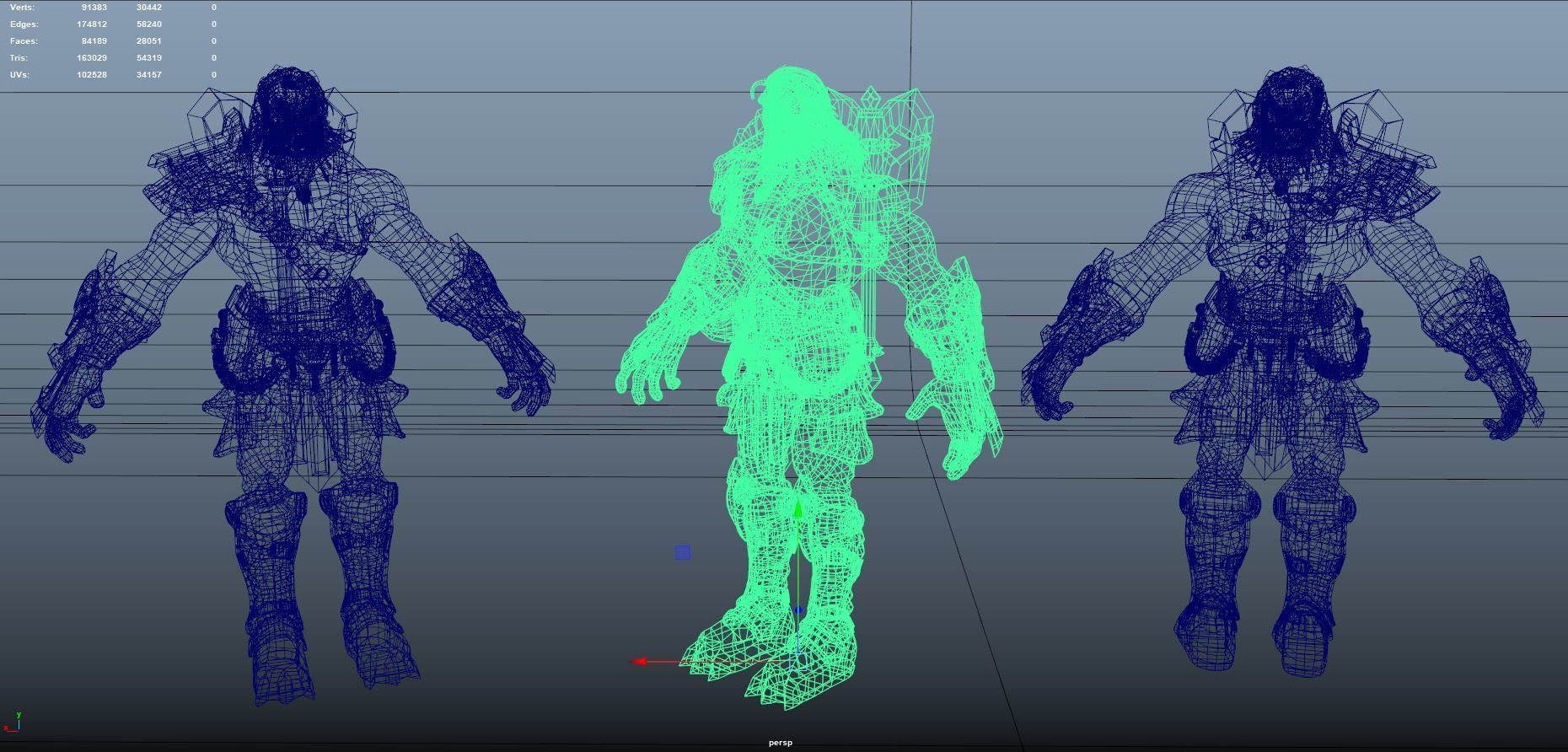 Barbarian warrior 3D model_9