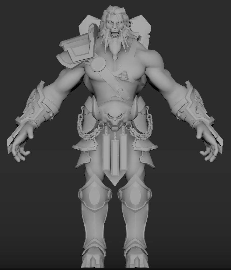 Barbarian warrior 3D model_7