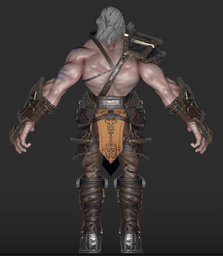 Barbarian warrior 3D model_4