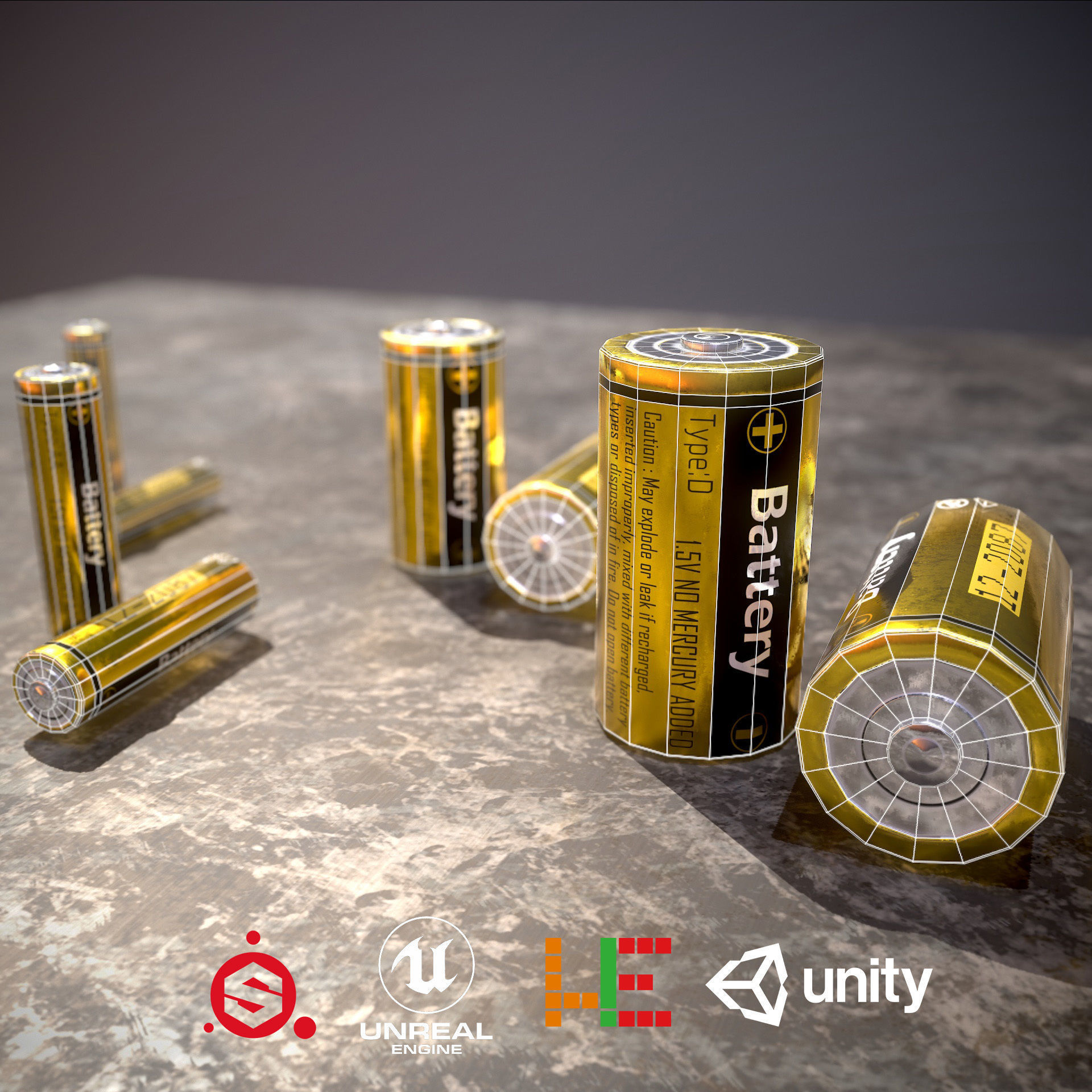 HIE Battery D180810 Low-poly 3D model_2