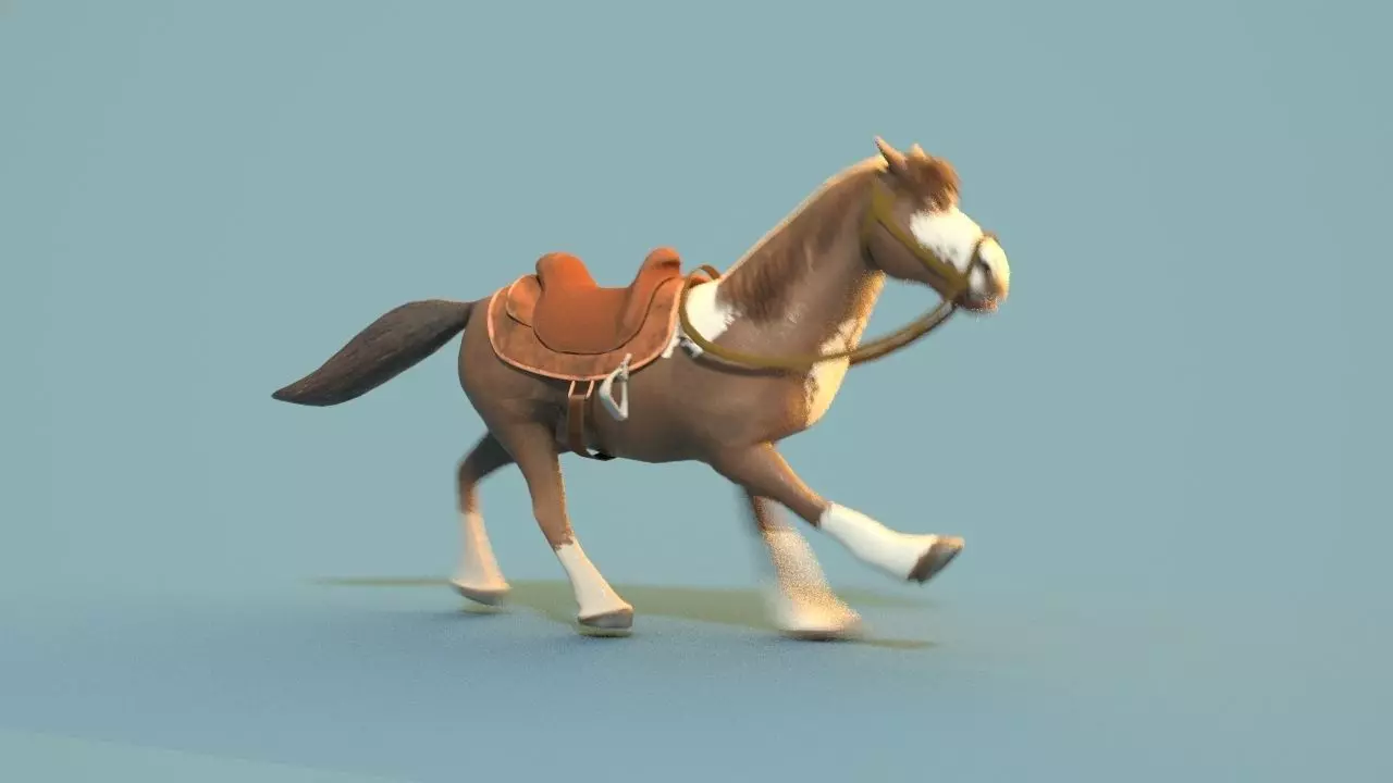 Cartoon Horse Low-poly 3D model_0