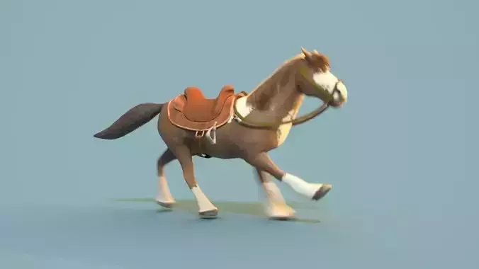 Cartoon Horse Low-poly 3D model