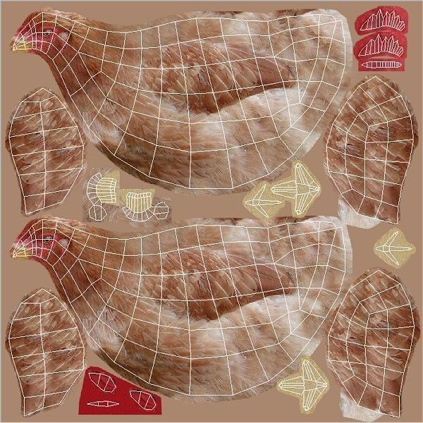 hen chicken Low-poly 3D model_7