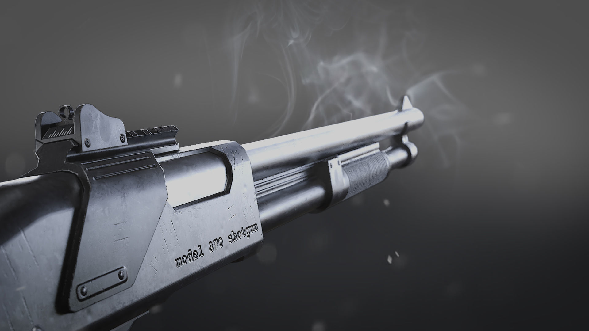 RM 870 Shotgun Low-poly 3D model_2