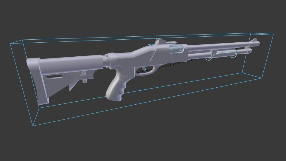 RM 870 Shotgun Low-poly 3D model_7