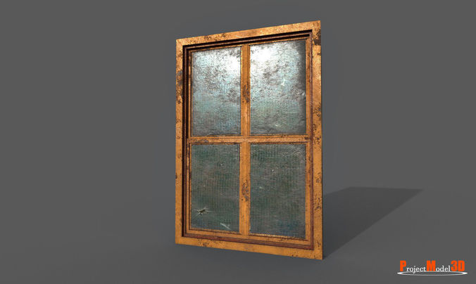 Window Old Factory LowPoly-Version 03 Low-poly 3D model