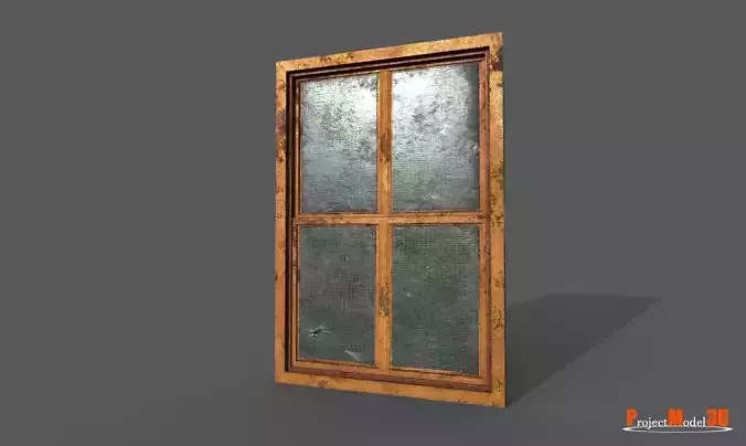 Window Old Factory LowPoly-Version 03 Low-poly 3D model