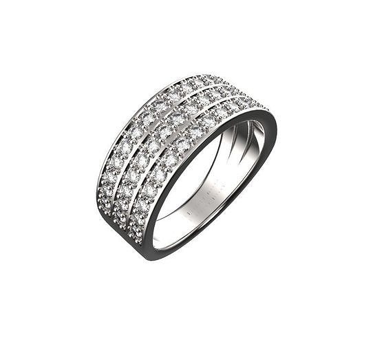 3 Row Pave Ring 3D print model