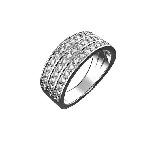 3 Row Pave Ring