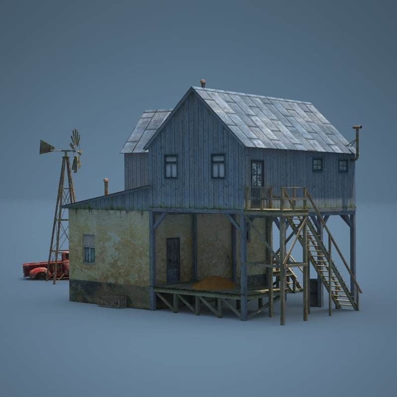 Old Farm and Shop Game Ready Low-poly 3D model_14