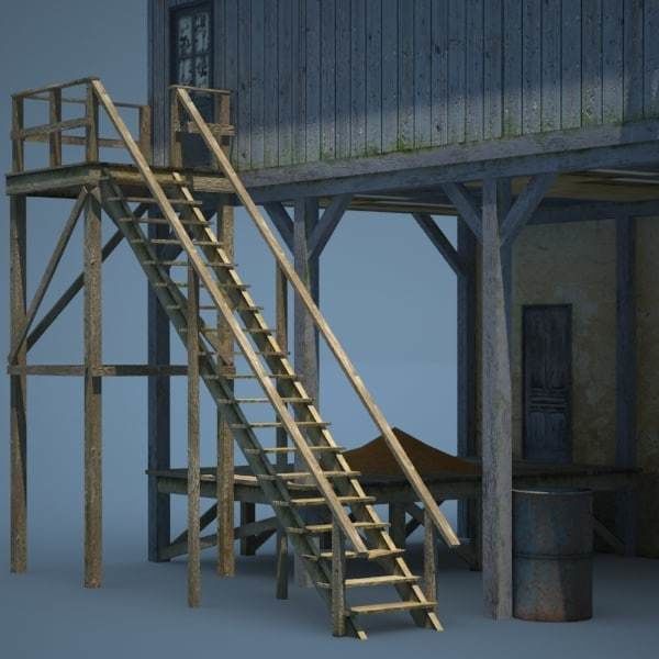 Old Farm and Shop Game Ready Low-poly 3D model_3