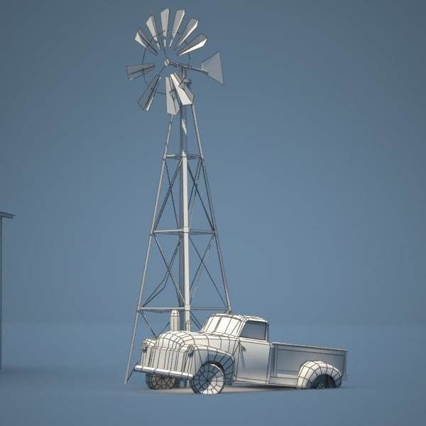 Old Farm and Shop Game Ready Low-poly 3D model_9