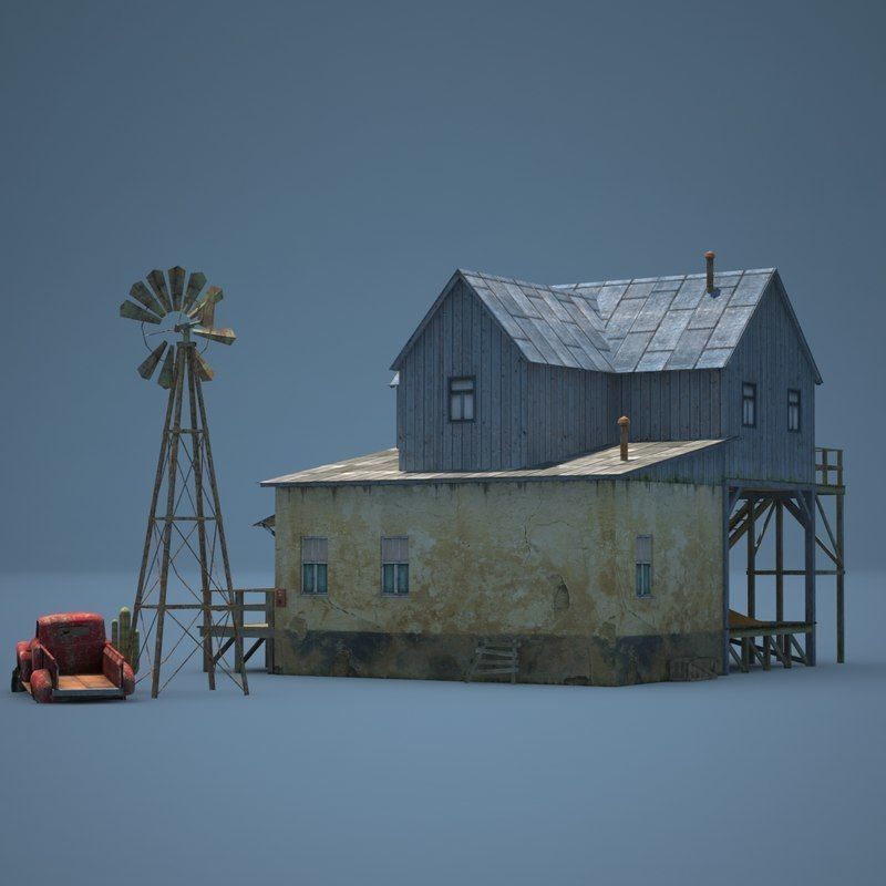 Old Farm and Shop Game Ready Low-poly 3D model_13