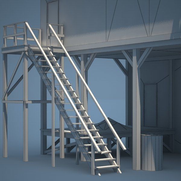 Old Farm and Shop Game Ready Low-poly 3D model_6