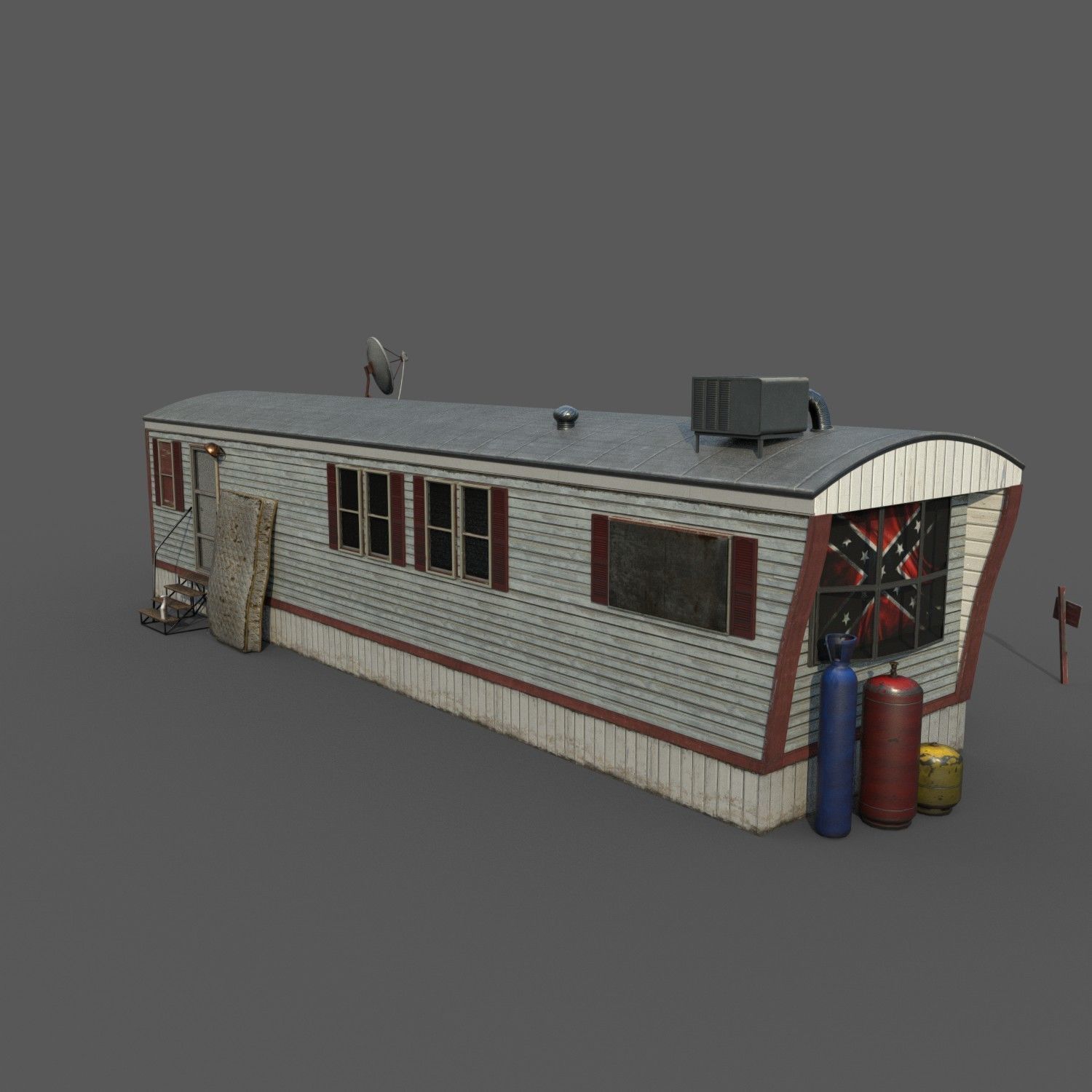 Mobile Home Game Ready Low-poly 3D model_7