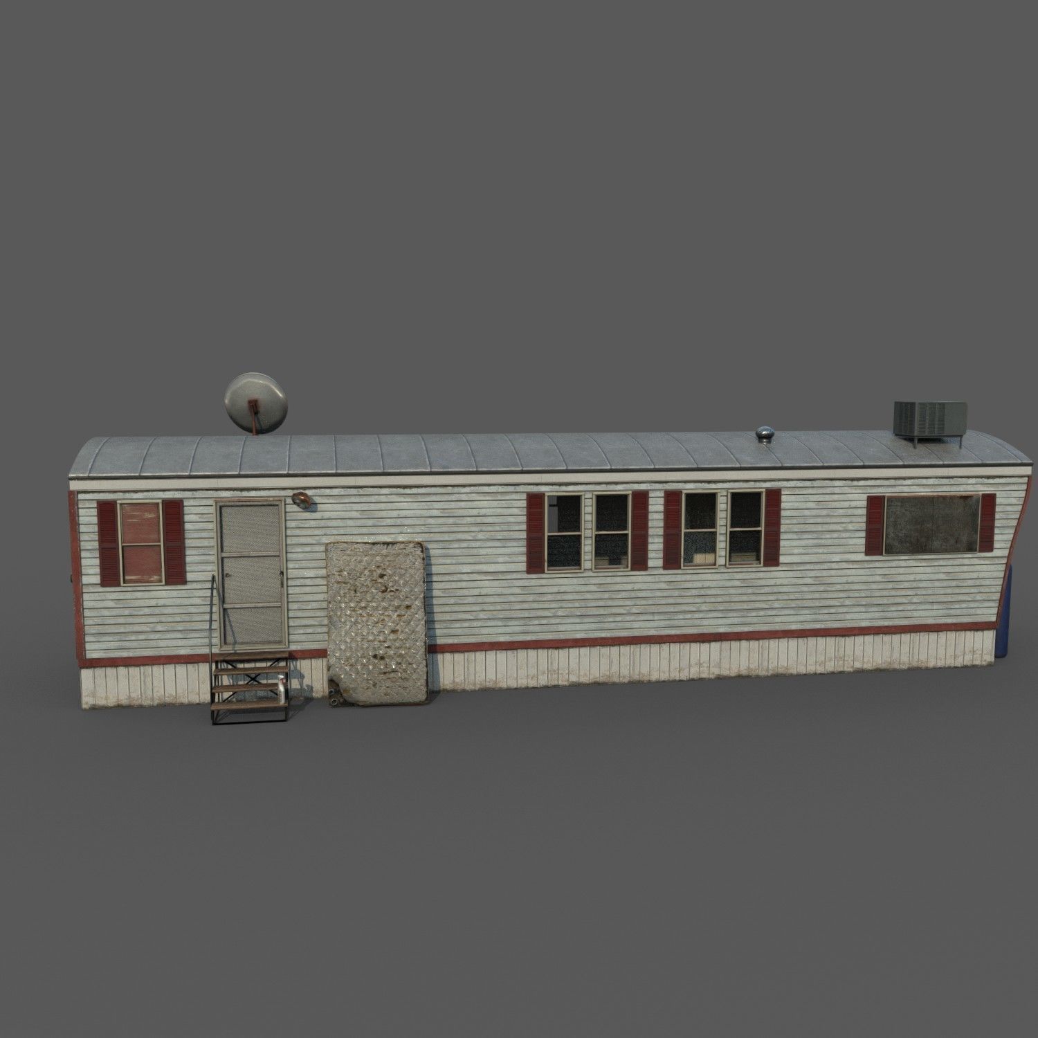 Mobile Home Game Ready Low-poly 3D model_9