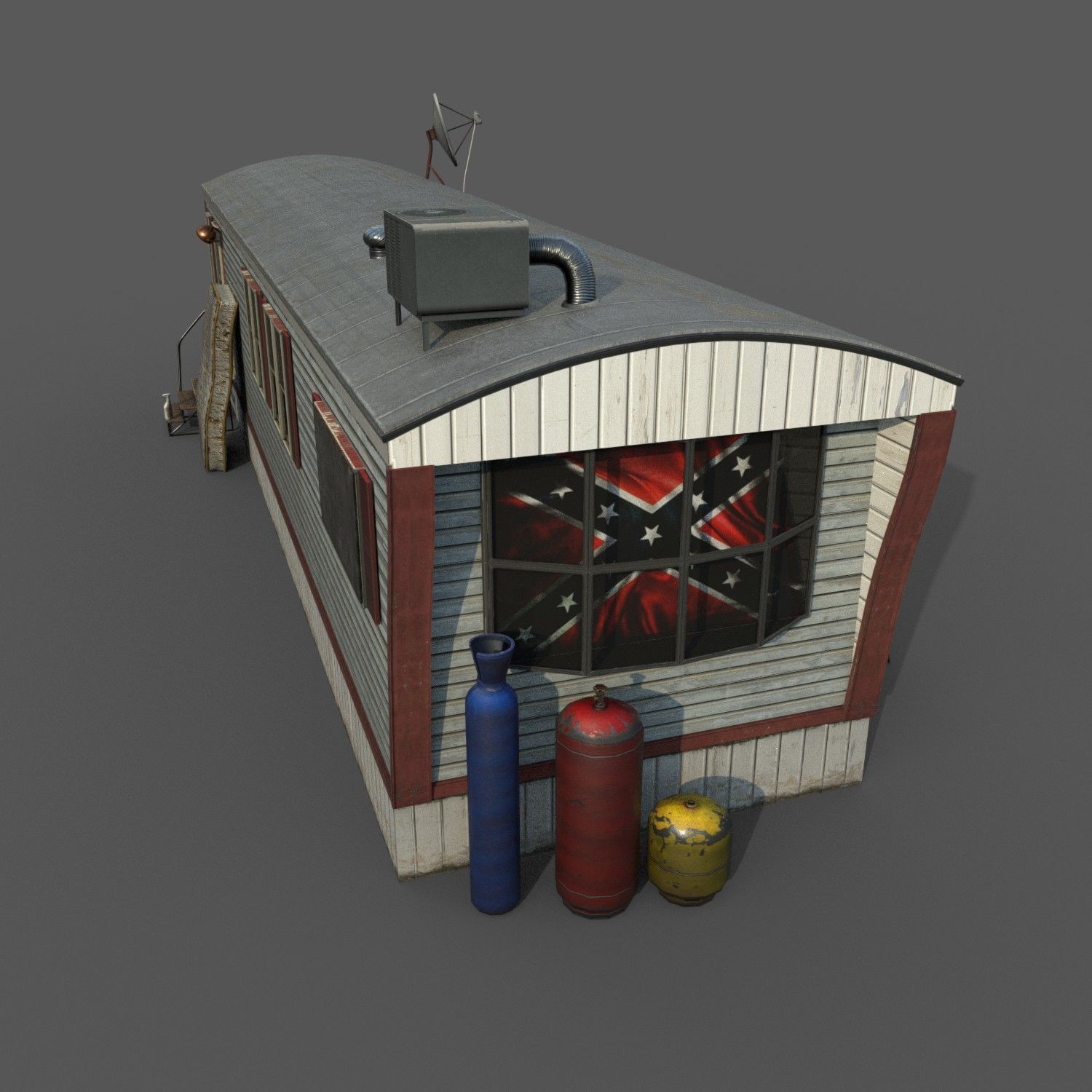 Mobile Home Game Ready Low-poly 3D model_11