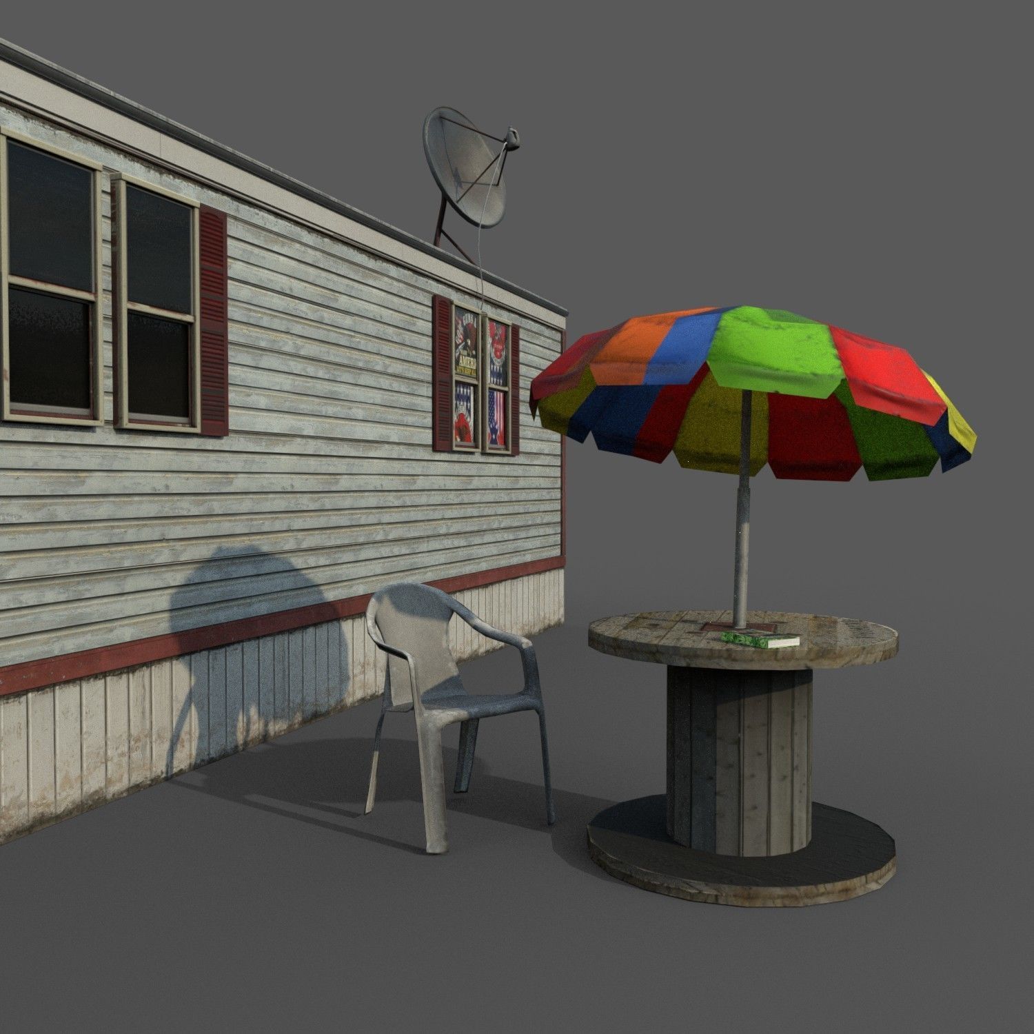 Mobile Home Game Ready Low-poly 3D model_10