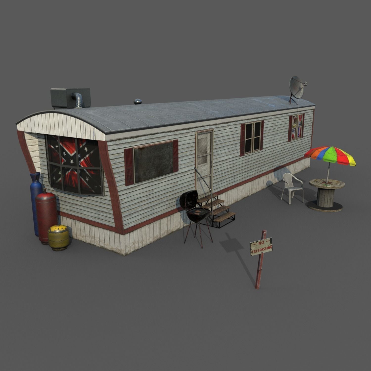Mobile Home Game Ready Low-poly 3D model_6