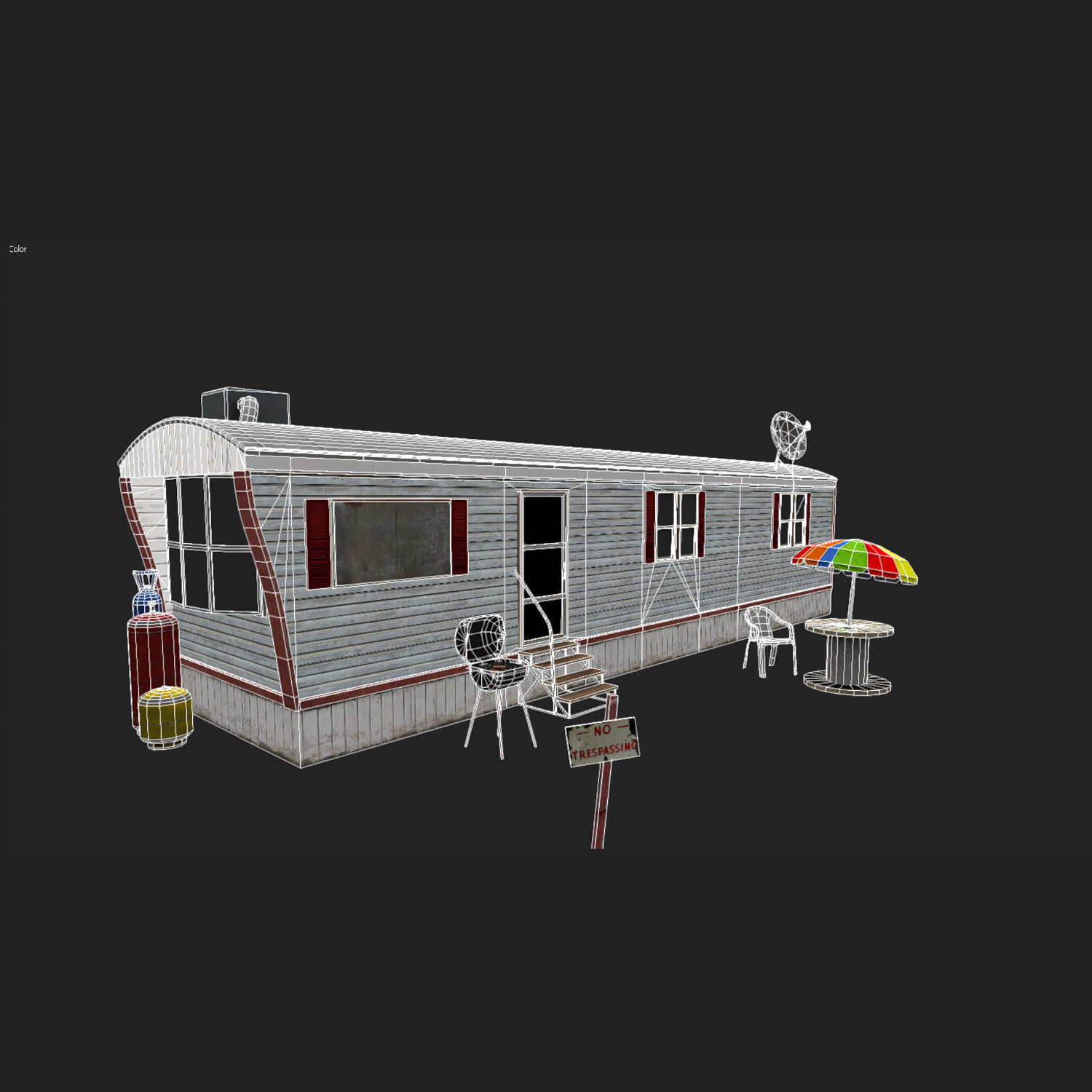 Mobile Home Game Ready Low-poly 3D model_20