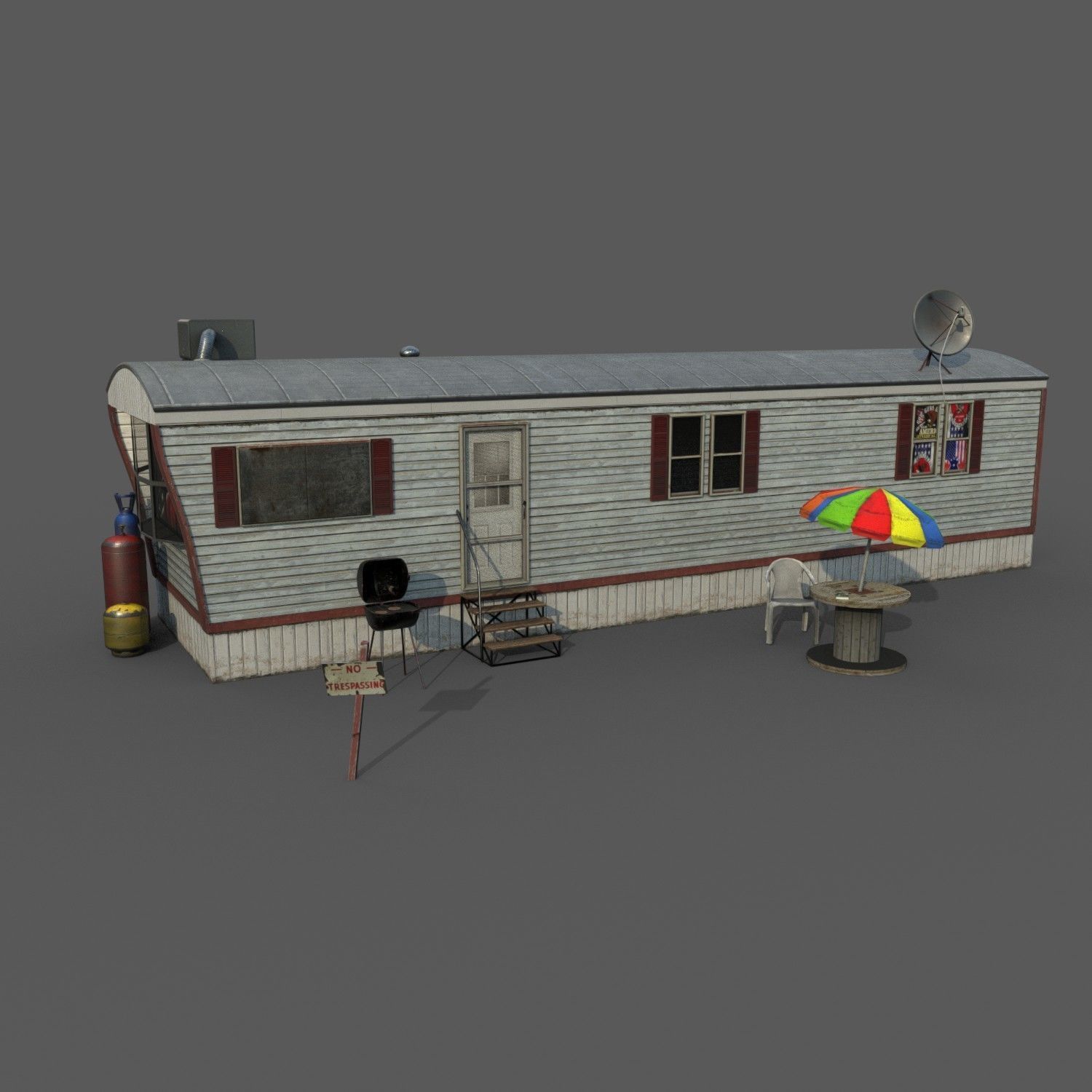 Mobile Home Game Ready Low-poly 3D model_2