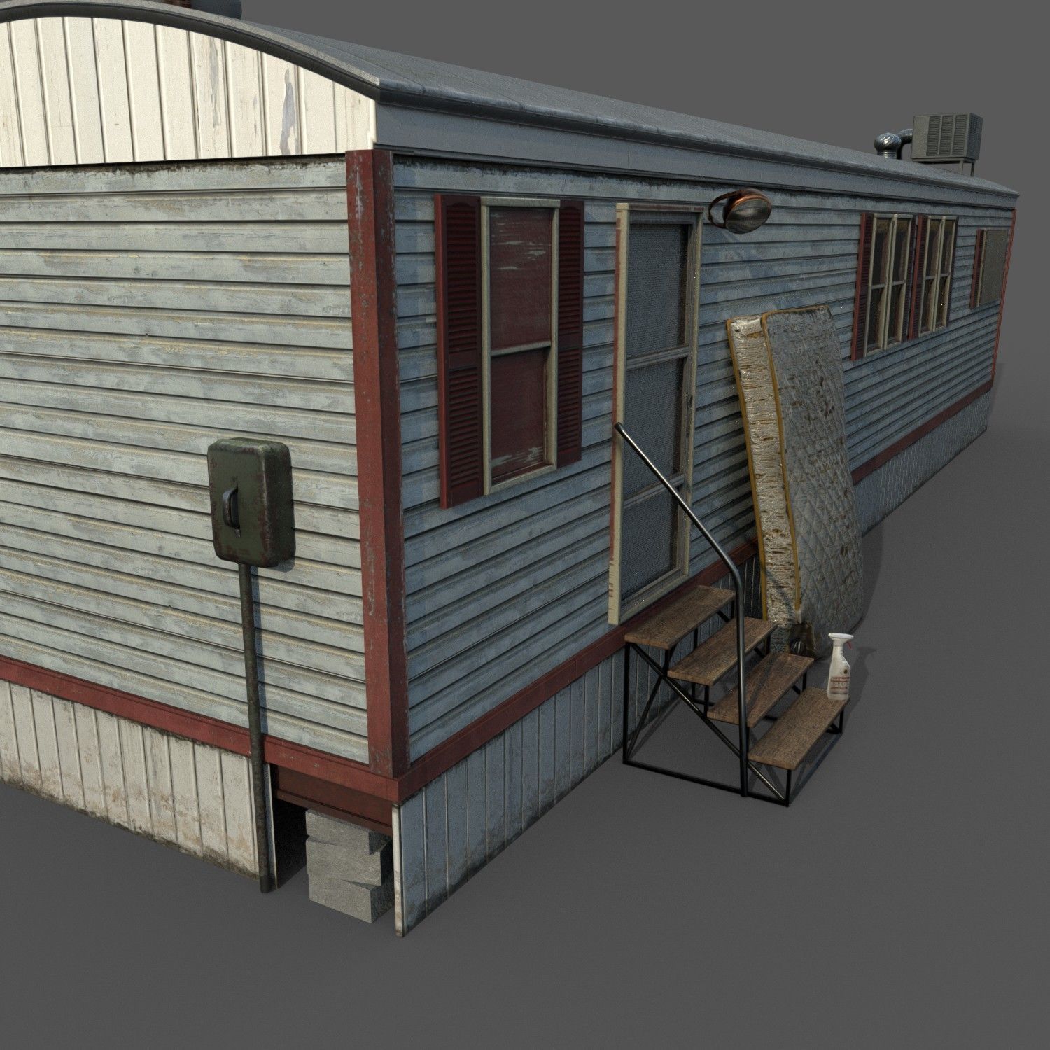 Mobile Home Game Ready Low-poly 3D model_15