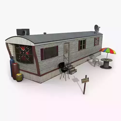 Mobile Home Game Ready Low-poly 3D model