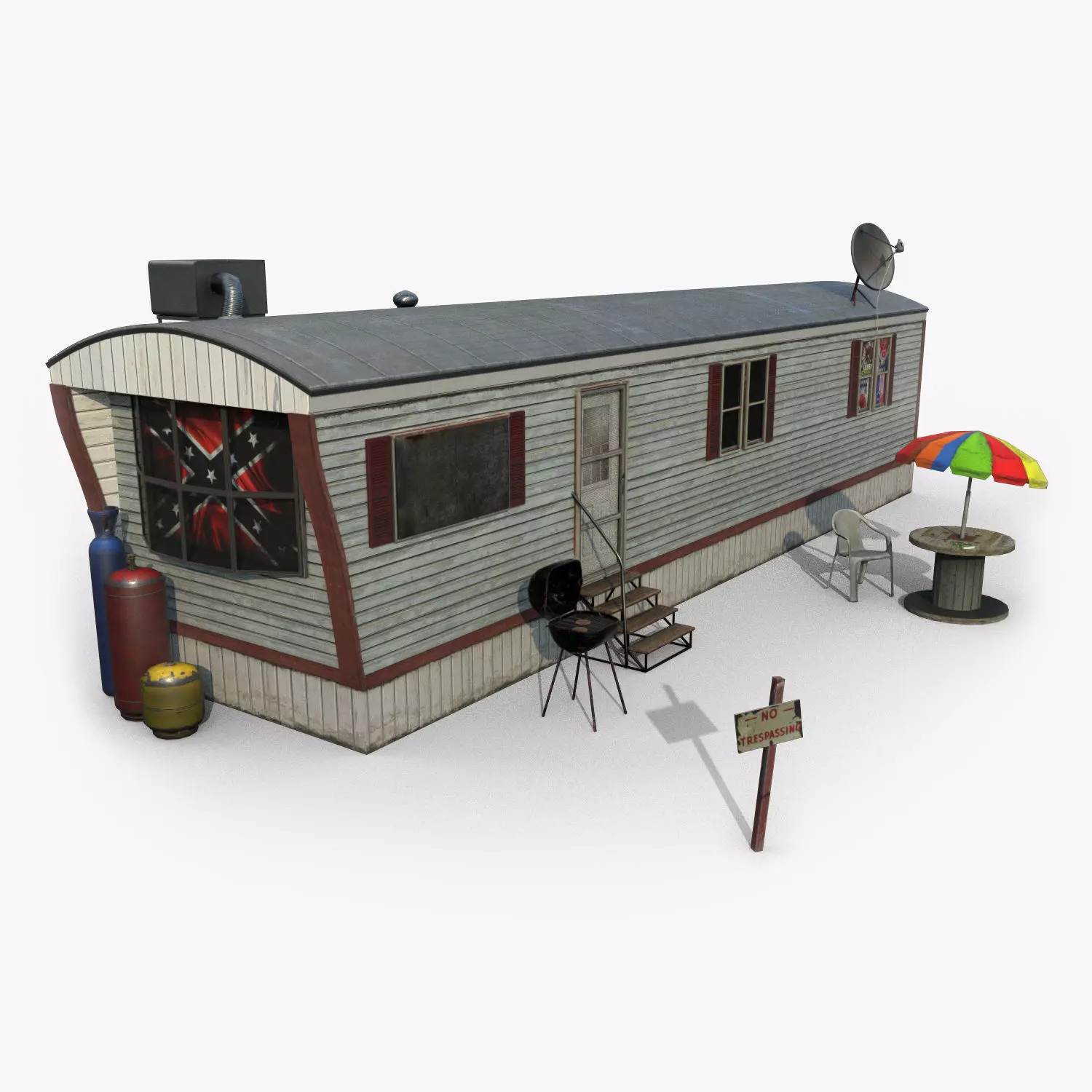 Mobile Home Game Ready Low-poly 3D model_0
