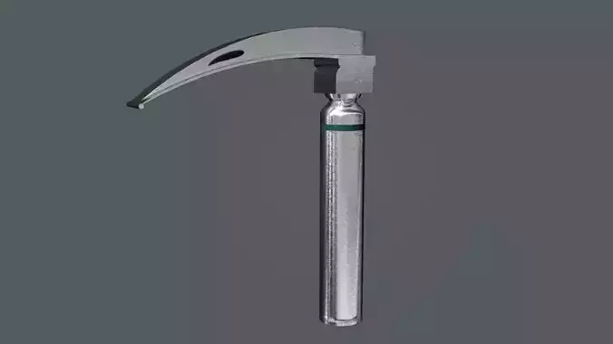 Laryngoscope metal tool 3D model