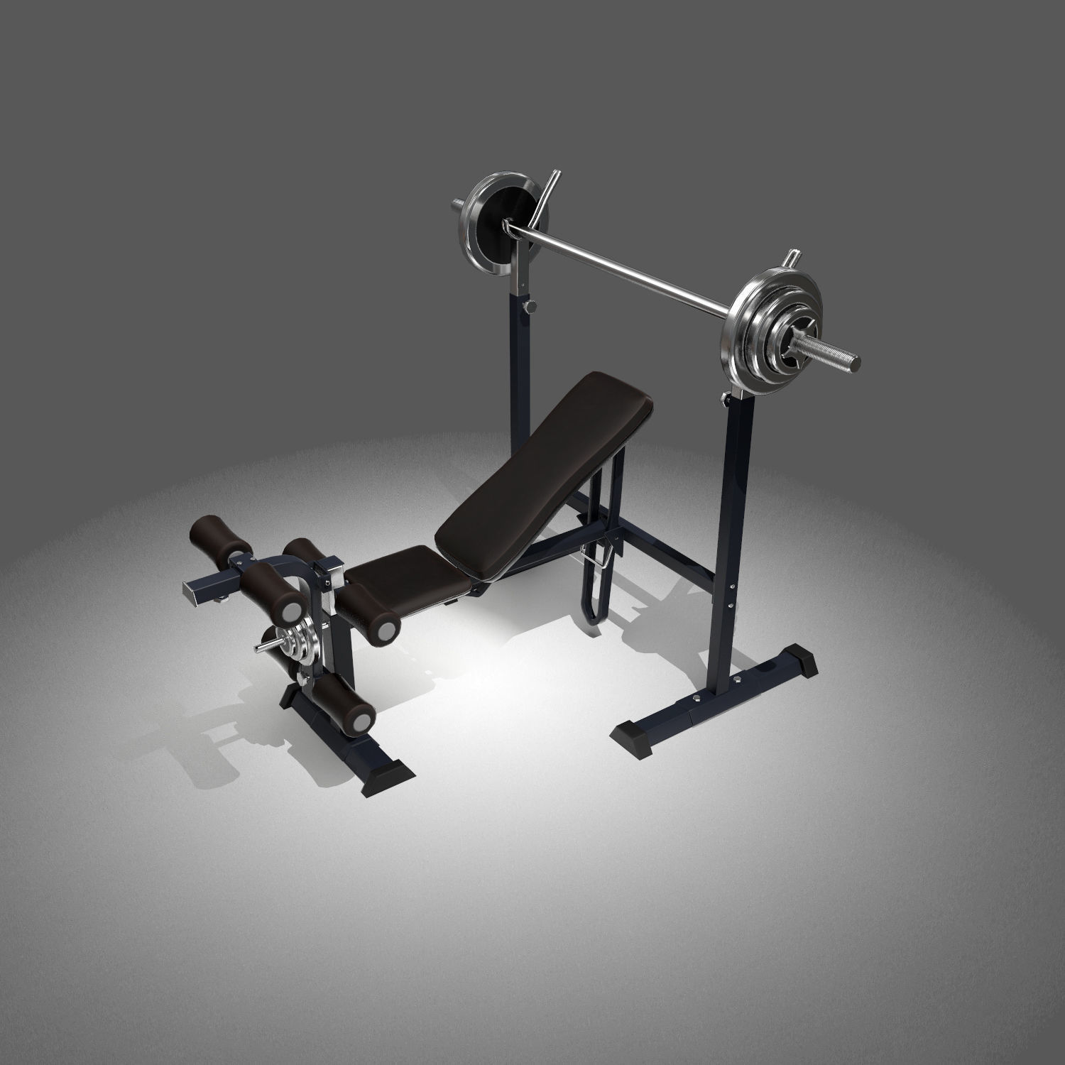 Lifting Bench Game Ready Low-poly 3D model_12
