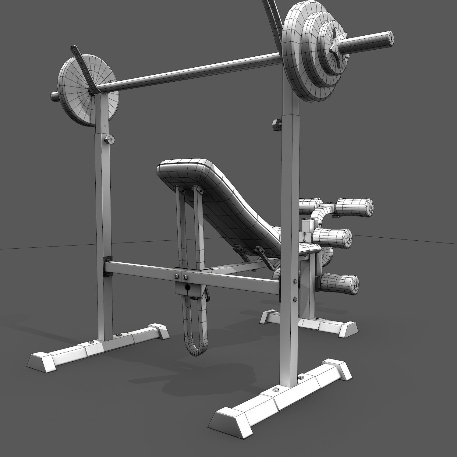 Lifting Bench Game Ready Low-poly 3D model_8