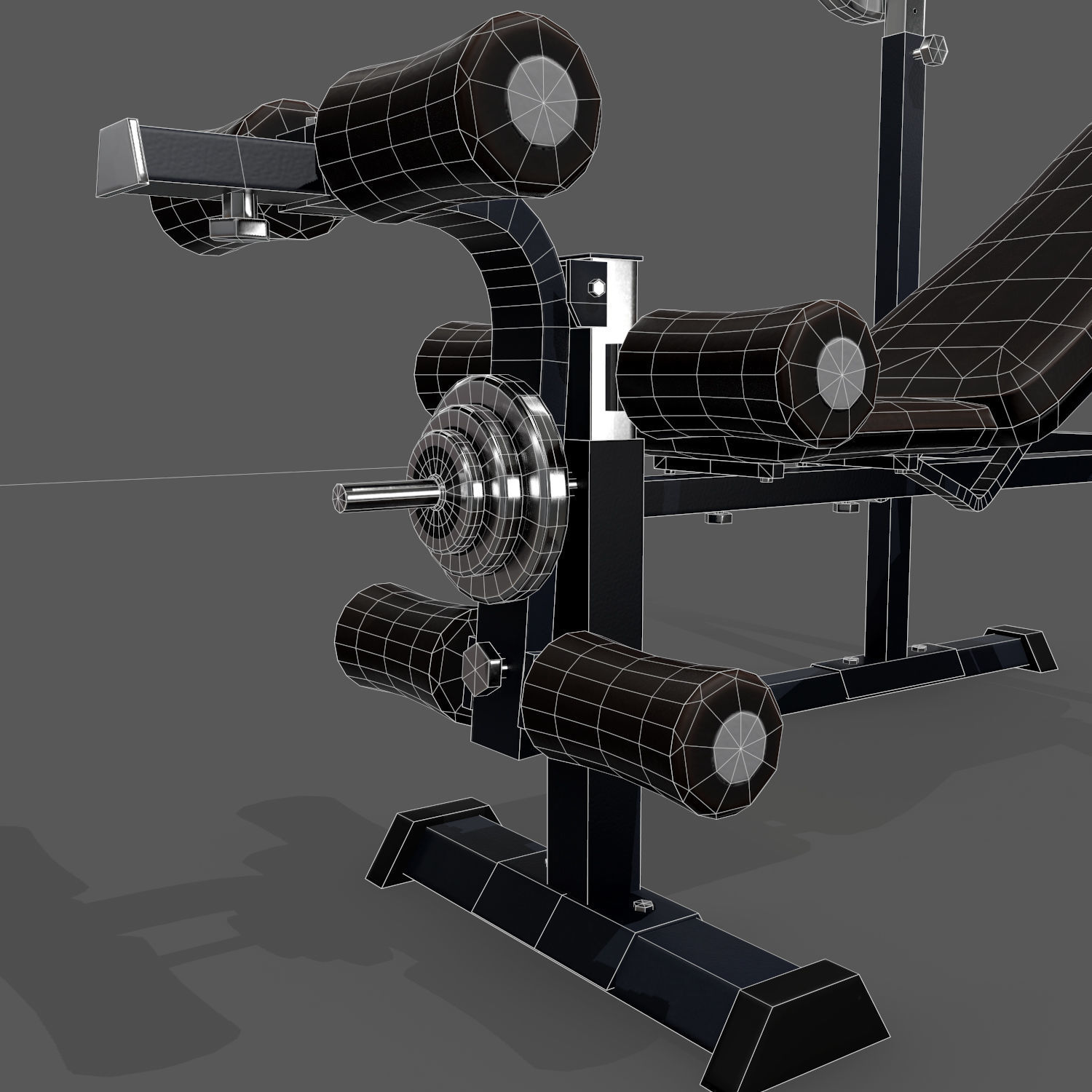Lifting Bench Game Ready Low-poly 3D model_10