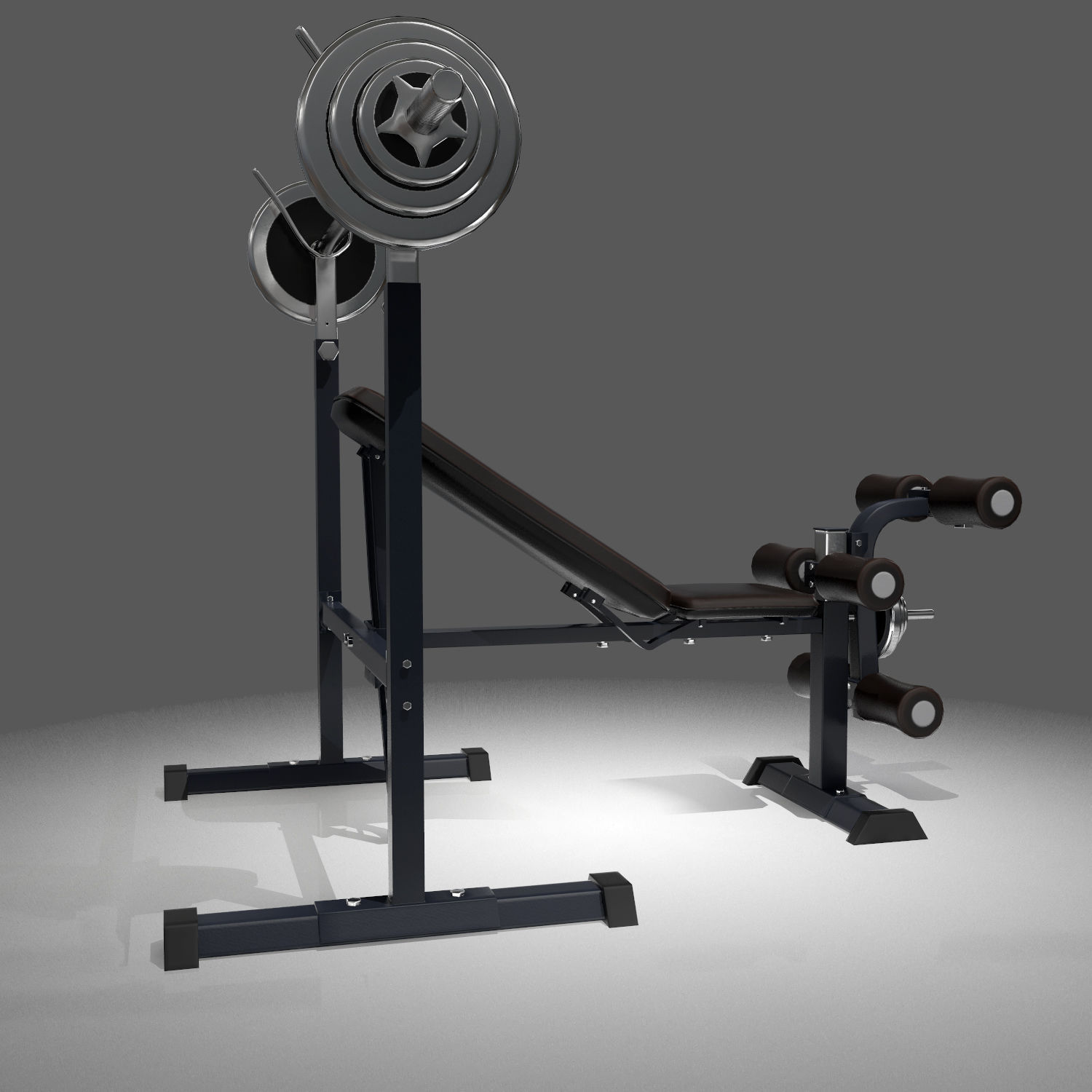 Lifting Bench Game Ready Low-poly 3D model_4